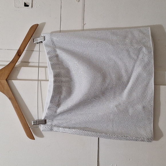 NWT WHITE RHINESTONE KNIT MINI SKIRT - Picture 4 of 7